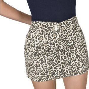 Sincerely Jules denim Leopard Skirt size S